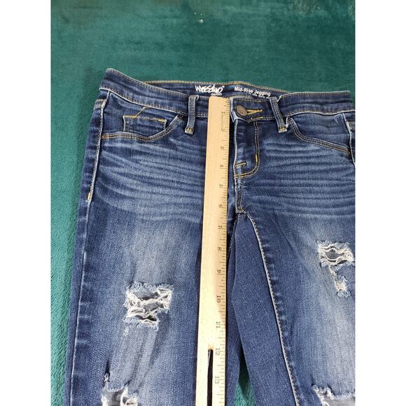 Mossimo Jeans Size 00 Womens Blue Stretch Denim Pants Ladies Mid Rise Jegging - Picture 6 of 11
